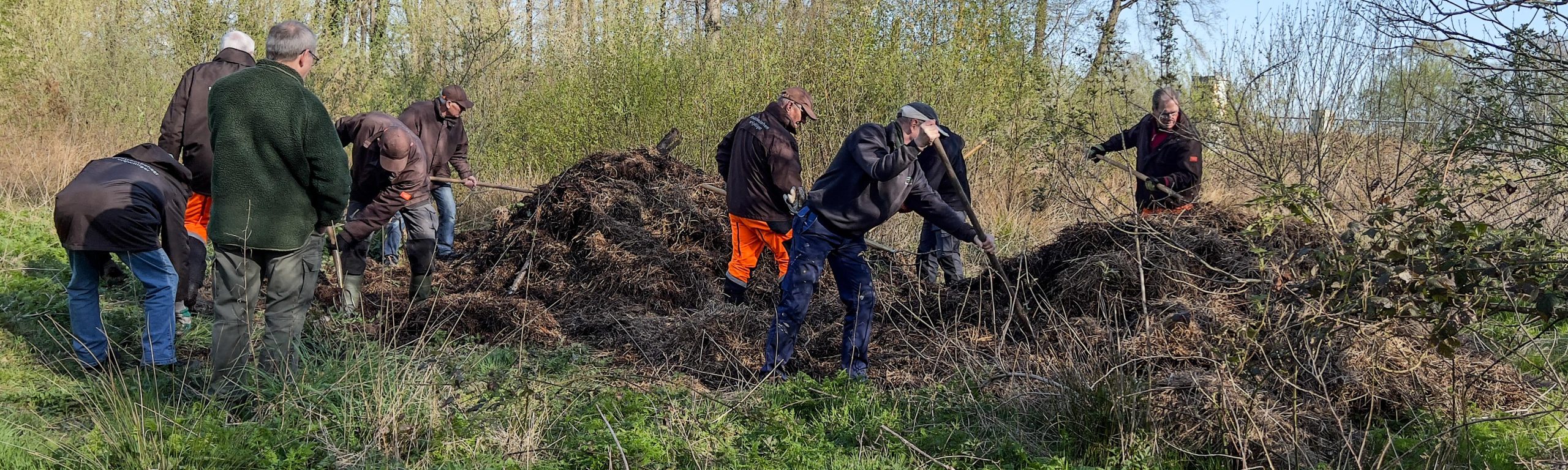 Inspecteren en opnieuw opbouwen van een ringslangenhoop Loorsteeg