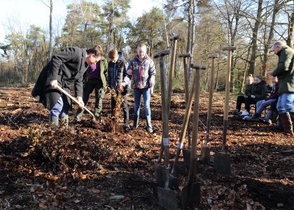 Het eerste boompje de grond in. Boomfeestdag 2017